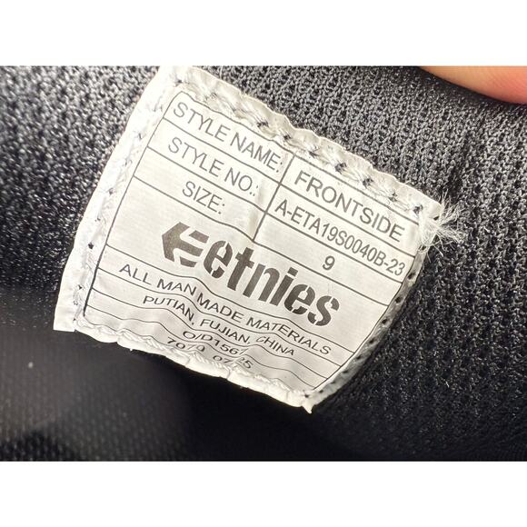Etnies Frontside Skate Shoes Y2K Mens Size 9 Black White Sneakers Skateboard NEW main image 8